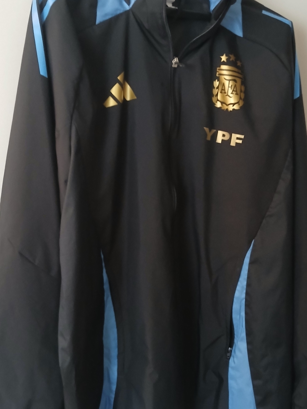 adidas Black and Light Blue Argentina Training From Lionel Scaloni Jacket.